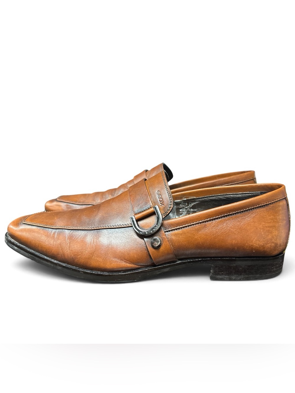 GeoX Monet Leather Slip On Loafers/Dress Shoes, Brown, Men’s Size US 11, EU 44 - Picture 2 of 9